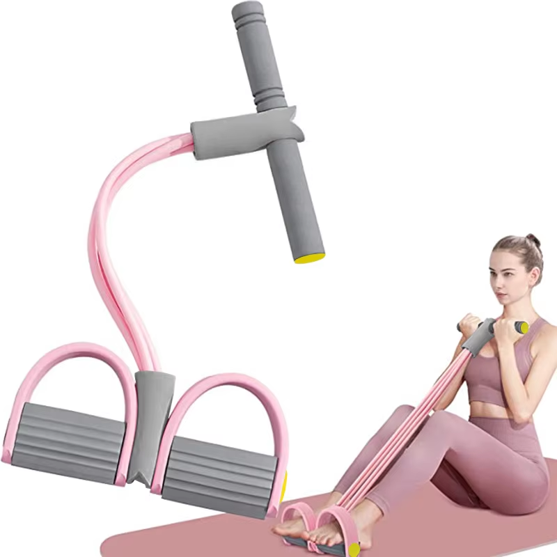 Yoga Fitness Youtube - 4-Tube Resistance Bands Yoga Pedal Puller