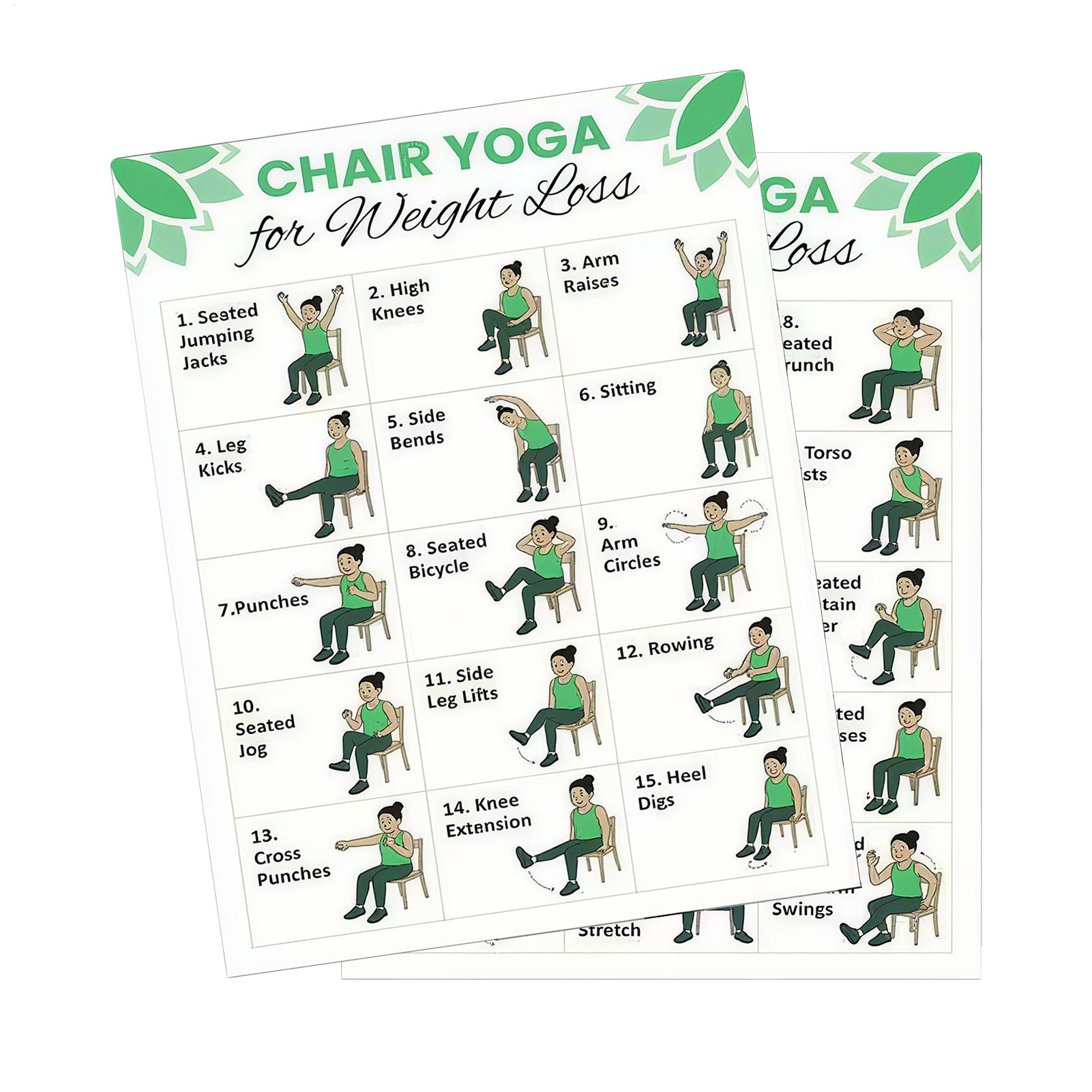 Yoga Health & Fitness Center - 2 PCS Yoga Poster Home Exercise