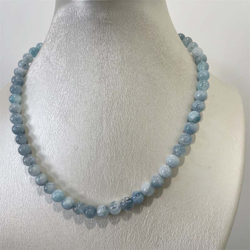 8MM Aquamarine Jade Necklace B - Yoga Health & Fitness Center review and price
