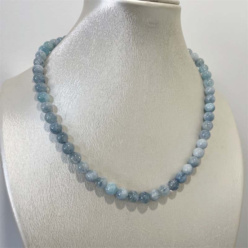 8MM Aquamarine Jade Necklace B - Yoga Health & Fitness Center review and price