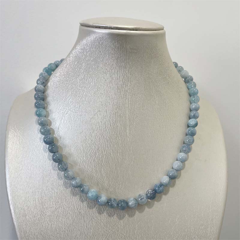 8MM Aquamarine Jade Necklace B - Yoga Health & Fitness Center review and price