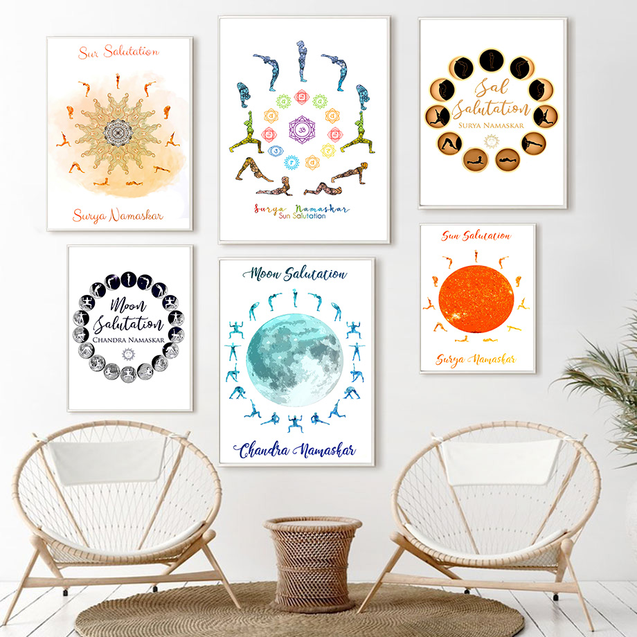 Yoga Pose Sun Moon Salutation  - Yoga Fitness Rooms review and price