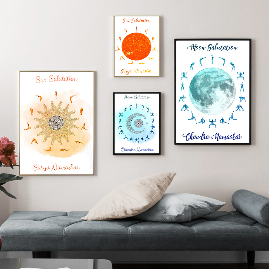 Yoga Pose Sun Moon Salutation  - Yoga Fitness Rooms review and price