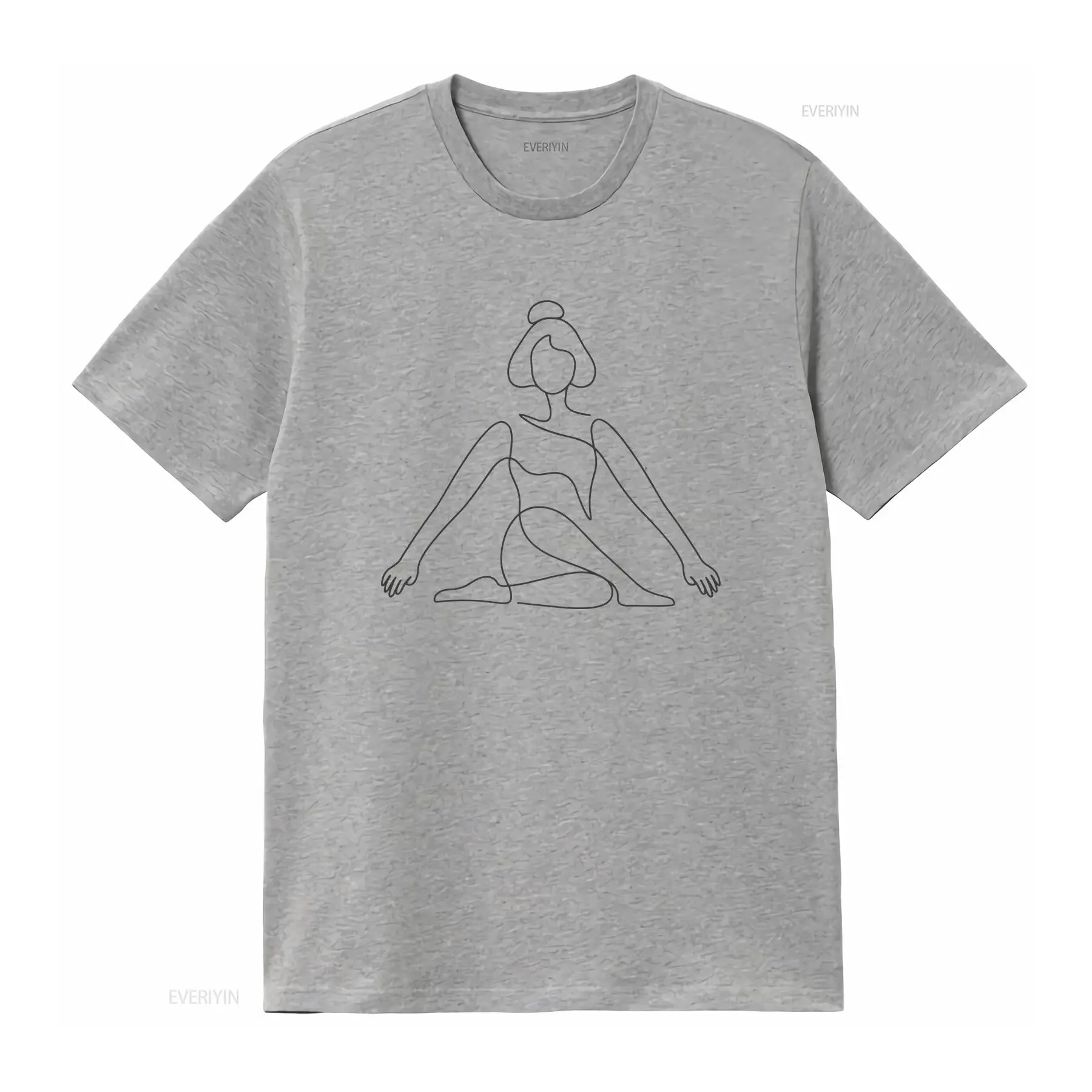 One Line Yoga Pose T Shirt min - Zen Yoga Fitness review and price