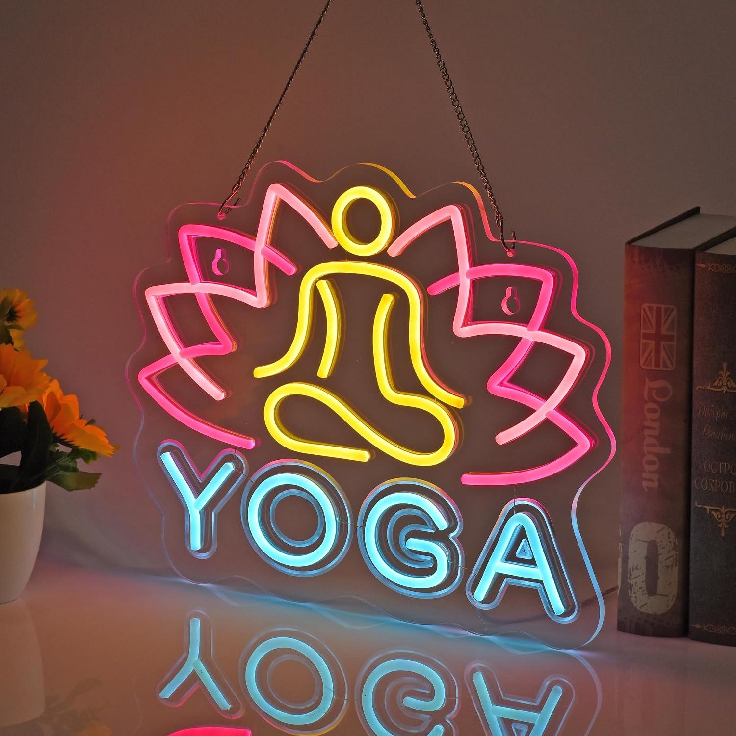 Yoga Neon Sign Dimmable LED Ne - Yoga Fitness Rooms review and price