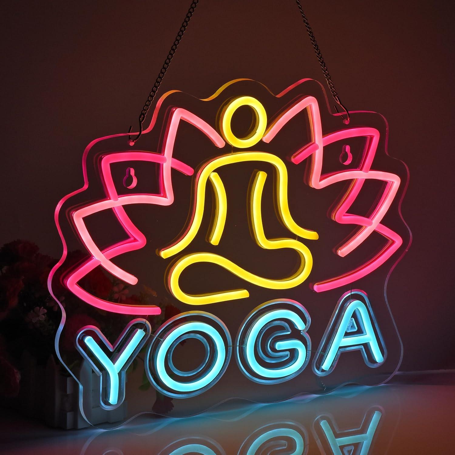Yoga Neon Sign Dimmable LED Ne - Yoga Fitness Rooms review and price