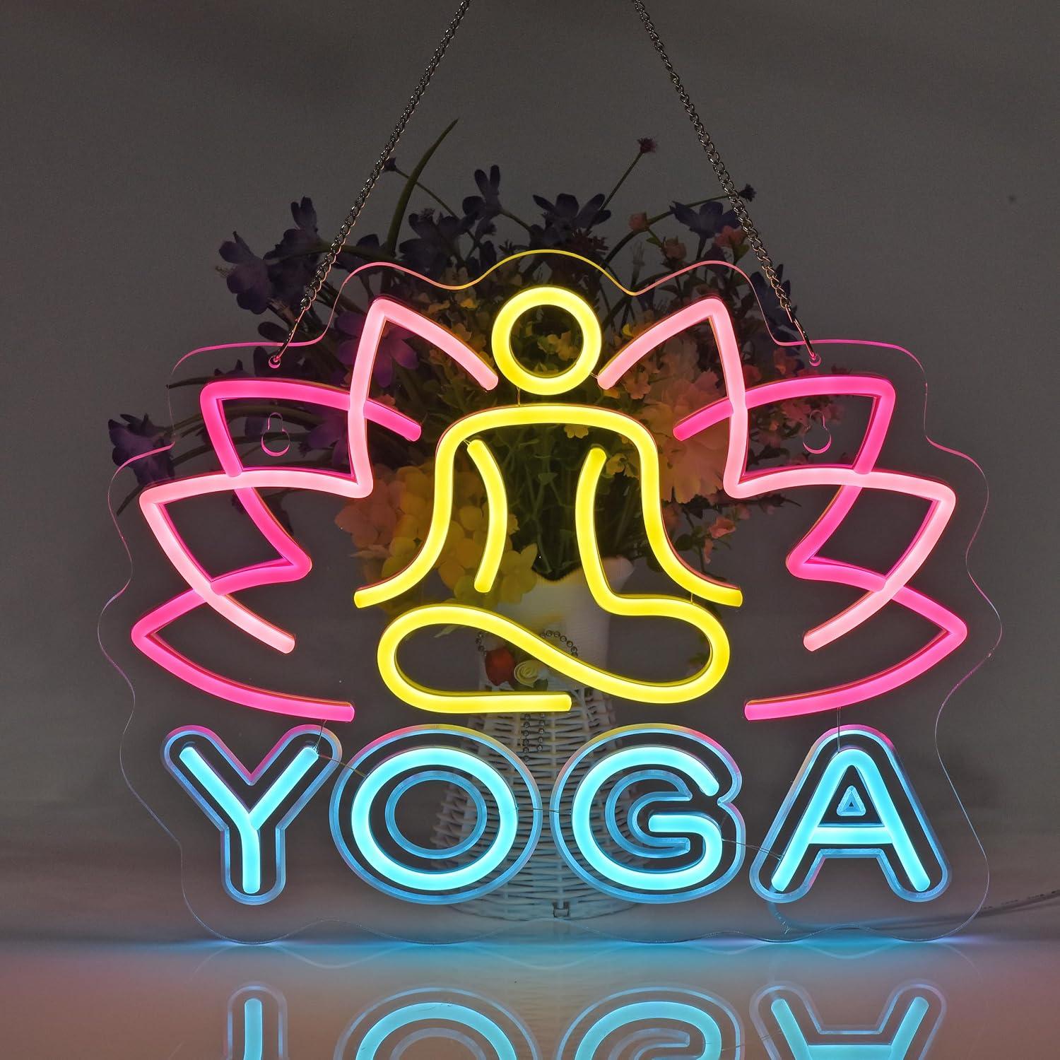 Yoga Neon Sign Dimmable LED Ne - Yoga Fitness Rooms review and price