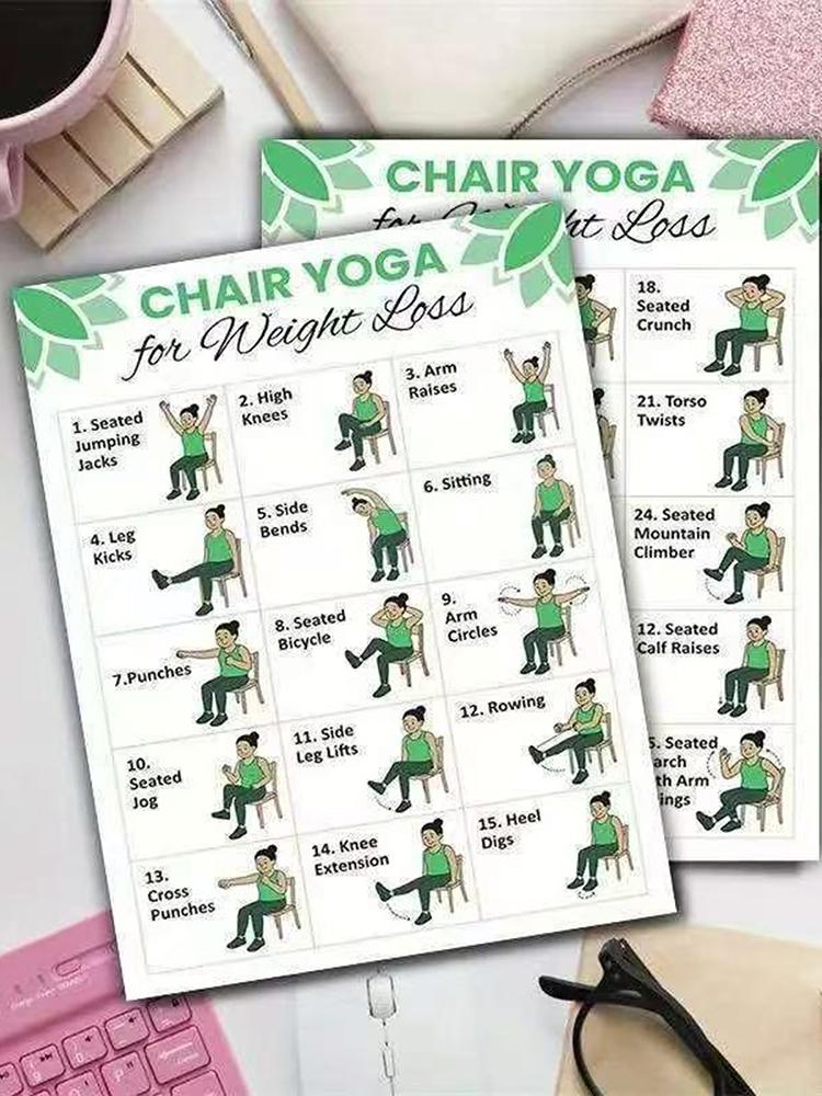 2 PCS Yoga Poster Home Exercis - Yoga Health & Fitness Center review and price