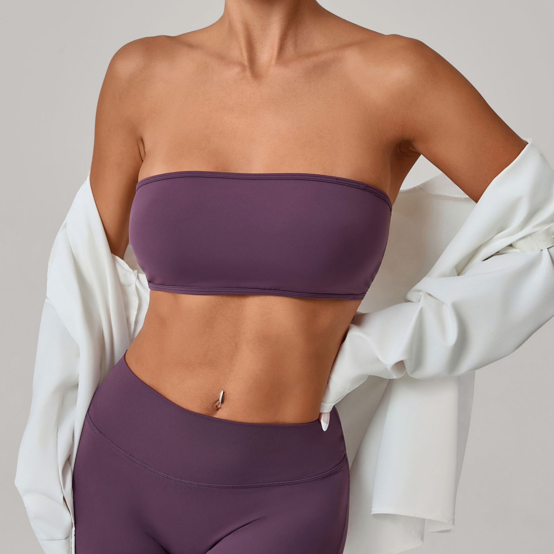 Women Strapless Sports Bra Gym - Yoga Fitness Youtube review and price